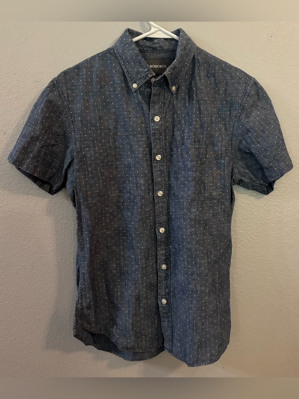 Bonobos Polka Fit Chambray Button Down Shirt Tailored Slim Fit